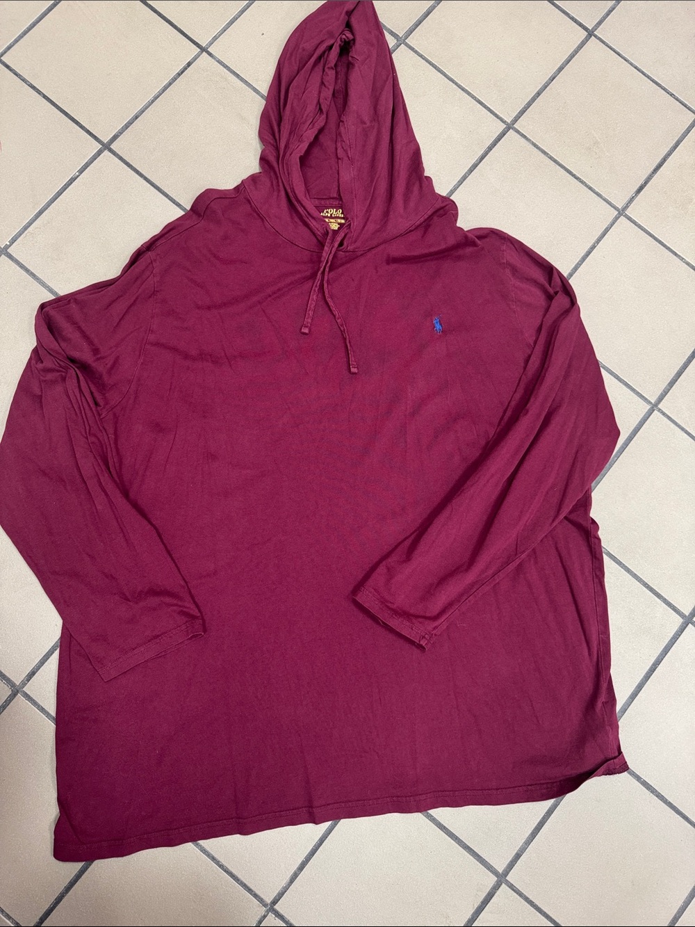 Polo by Ralph Lauren Maroon Hooded Long-Sleeve Shirt